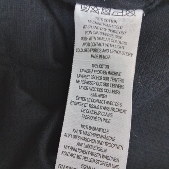 French Connection Mens Black Corduroy Cotton Button Up Shirt Size M Long Sleeve - Picture 12 of 13